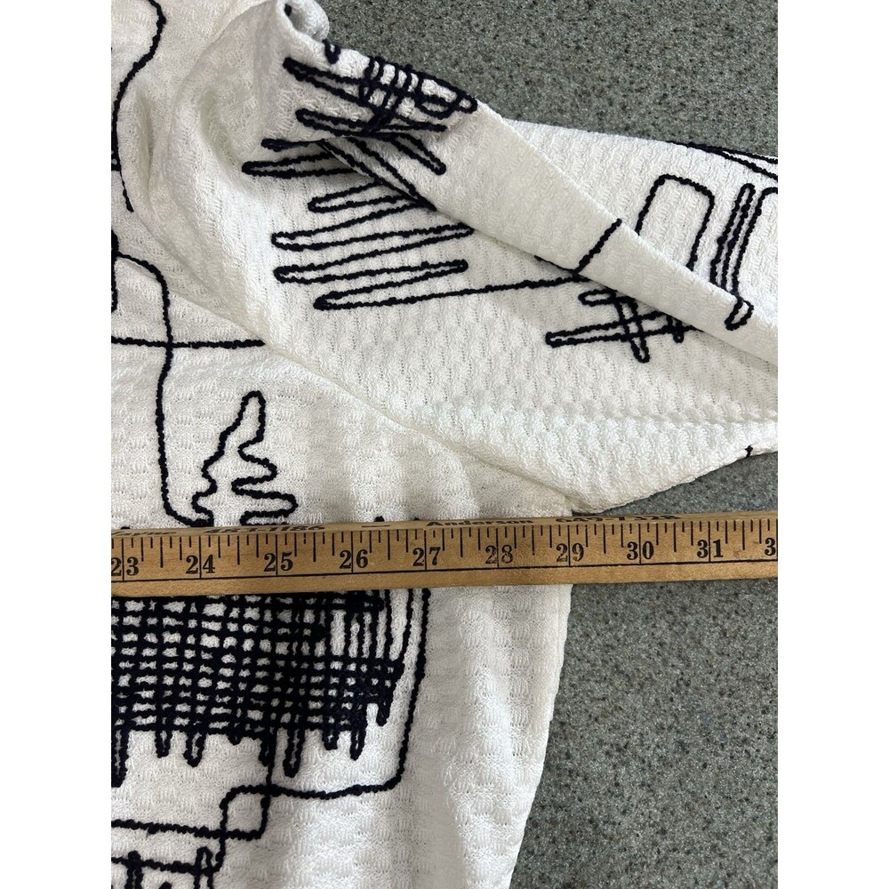 Ming Wang Knit Cardigan 3X White With Black Abstract Jacket NEW! - Picture 12 of 14
